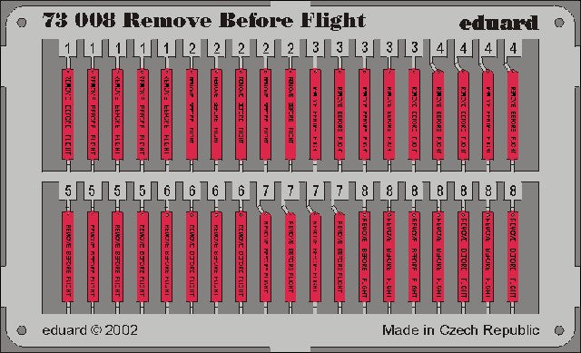 Eduard 73008 1/72 Aircraft- Remove Before Flight Tags (Painted)