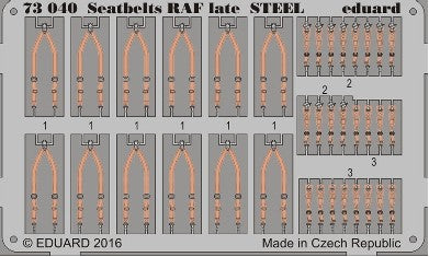 Eduard 73040 1/72 Aircraft- RAF Late Steel Seatbelts (Painted)