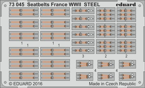 Eduard 73045 1/72 Aircraft- France Steel WWII Seatbelts (Painted) (D)