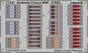 Eduard 73047 1/72 Aircraft- France Steel WWI Seatbelts (Painted) (D)