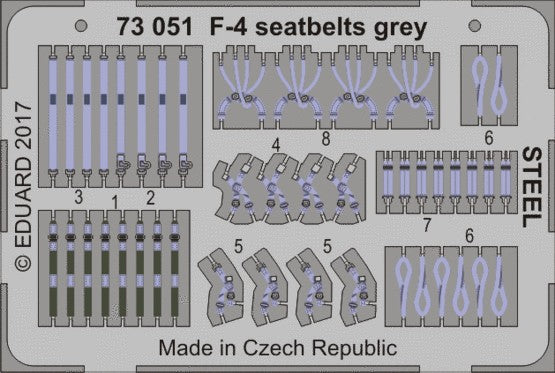 Eduard 73051 1/72 Aircraft- F4 Seatbelts Grey Steel (Painted)