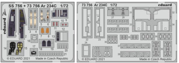 Eduard 73756 1/72 Aircraft- Ar234C for DML & Hobby 2000 (Painted)