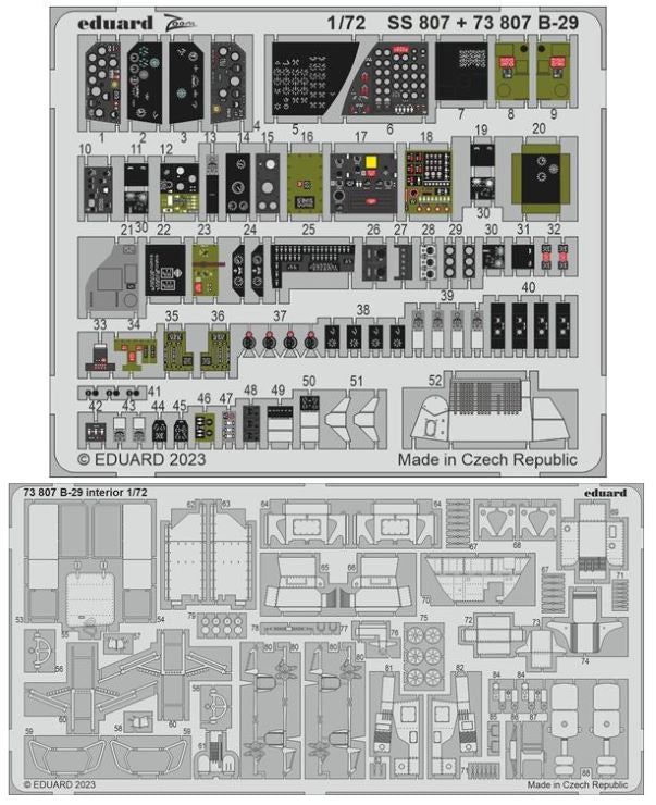 Eduard 73807 1/72 Aircraft- B29 Interior for ACY & HOBBY 2000 (Painted)