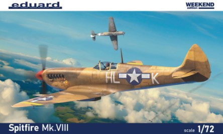 Eduard 7462 1/72 WWII Spitfire Mk VIII British Fighter (Wkd Edition Plastic Kit)