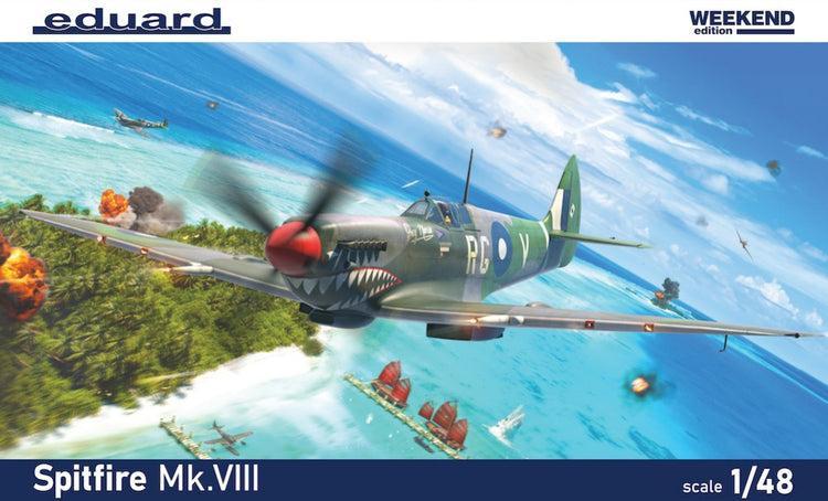 Eduard 84154 1/48 WWII Spitfire Mk VIII British Fighter (Wkd Edition Plastic Kit)