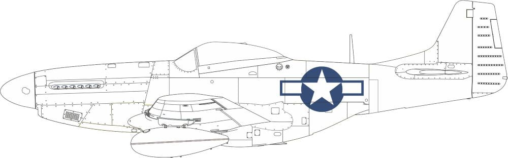 Eduard EX954 1/48 Mask Aircraft- P51D National Insignia for EDU