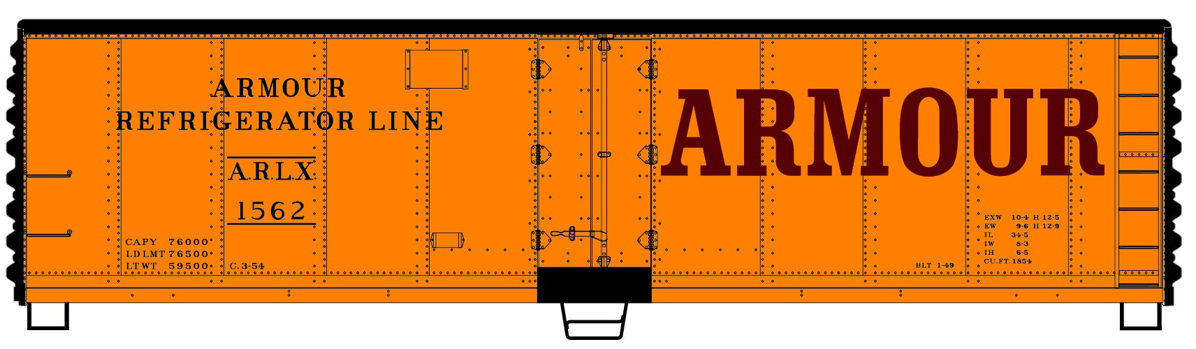 Accurail 8322 40' Hinged Door Steel Reef Arm
