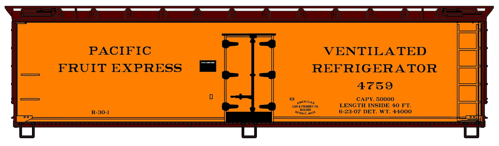 Accurail 4907 Ho 40'Wood Reefer Pfe
