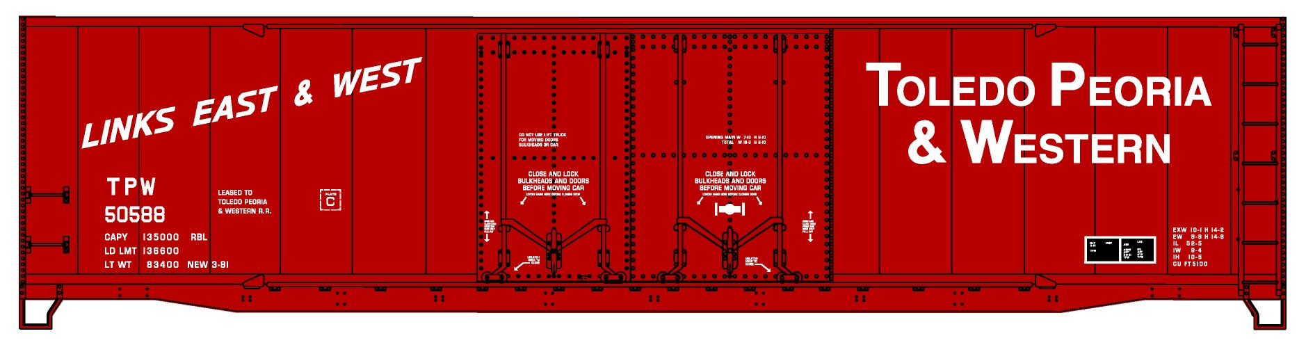 Accurail 5414 Ho 50'Dbl Pd Boxcar Tp&W