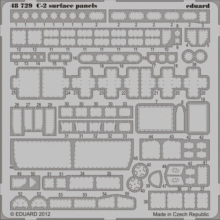 Eduard 48729 1/48 Aircraft- C2 Surface Panels for KIN (Painted Self Adhesive) (D)