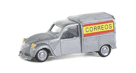 Eko 2150 HO Scale Citroen 2CV Van - Assembled -- Post Office (gray, yellow, red, Spanish Lettering)