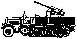 Eko 4042 HO Scale Military - Germany - World War II - Armored Vehicle -- KM 8-Ton Half Track w/Anti-Aircraft Gun
