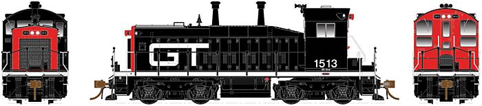 Rapido Trains 27527 HO Scale EMD-GMD SW1200 - LokSound and DCC -- Grand Trunk Western 1519 (black, red)