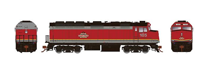Rapido Trains 83614 HO Scale EMD F40PH Phase 2, Ditch Lights - LokSound 5 and DCC -- Agawa Canyon 105 (red, gray, black)