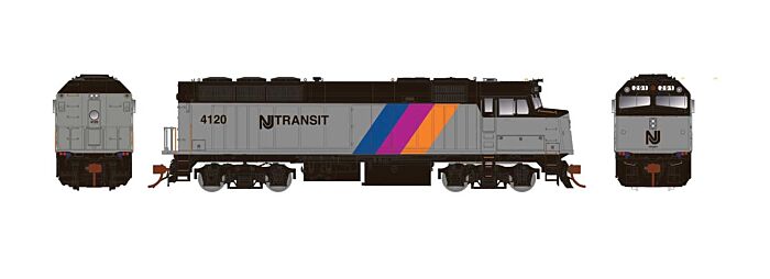 Rapido Trains 83627 HO Scale EMD F40PH Phase 3, No Dynamic Brakes - LokSound 5 and DCC -- NJ Transit NJT 4120 (silver, blue, purple, orange, black)