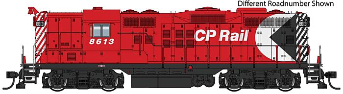 Walthers Proto 920-49702 HO Scale EMD GP9 Phase II High Short Hood - Standard DC -- Canadian Pacific #8617 (Action Red, white, black, Multimark Logo)