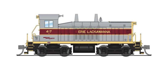 Broadway Limited 3917 N Scale EMD NW2 - Sound and DCC - Paragon4(TM) -- Erie Lackawanna 417 (gray, maroon, yellow)