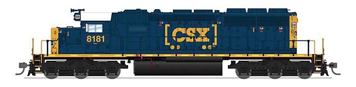 Broadway Limited 6782 HO Scale EMD SD40-2 Low Nose - Sound and DCC - Paragon4(TM) -- CSX 8181 (blue, yellow, Boxcar Logo)