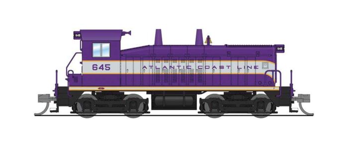 Broadway Limited 3930 N Scale EMD SW7 - Sound and DCC - Paragon4(TM) -- Atlantic Coast Line 645 (purple, silver)