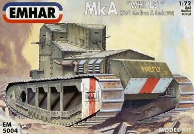 Emhar 5004 1/72 WWI Whippet Mk A Medium Tank 1918