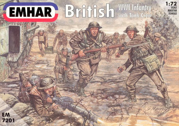 Emhar 7201 1/72 WWI British Infantry w/Tank Crew (52)