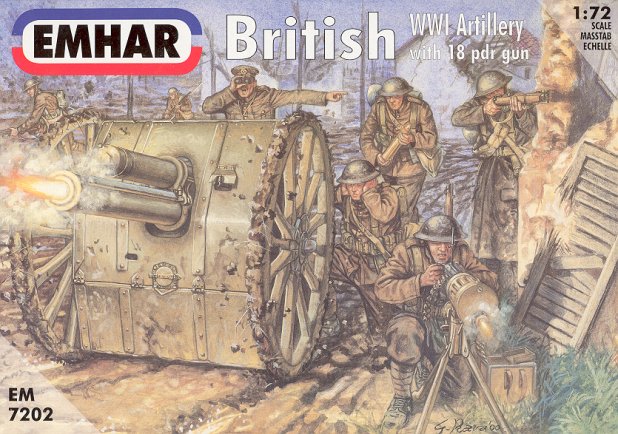 Emhar 7202 1/72 WWI British Artillery (24) w/2 18-Pdr Guns