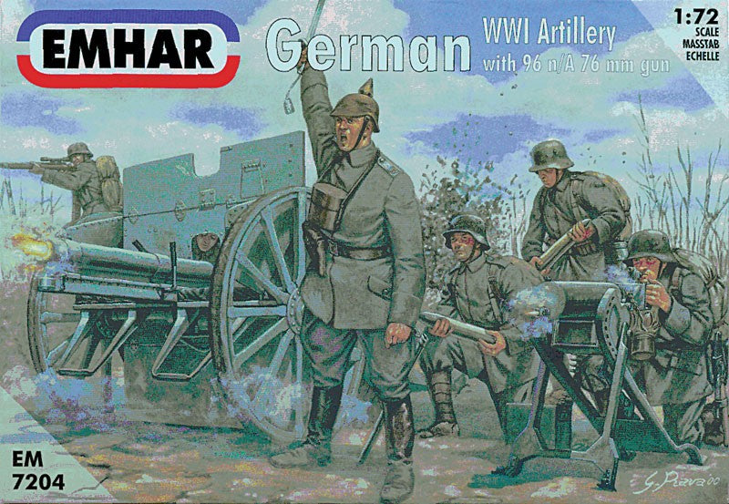 Emhar 7204 1/72 WWI German Artillery (24) w/2 96 n/A 76mm Guns