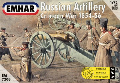 Emhar 7208 1/72 Crimean War 1854-56 Russian Artillery (27) w/3 Guns (D)