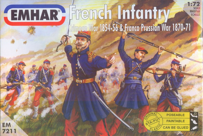 Emhar 7211 1/72 Crimean War 1854-56 & Franco Prussian War 1870-71 French Infantry (50)