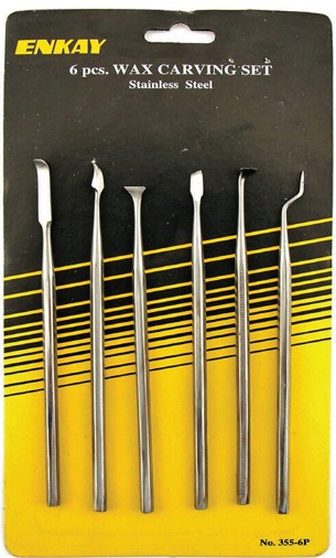 Enkay 3556 6pc Assorted Stainless Steel Wax/Putty Carving Set (Cd)