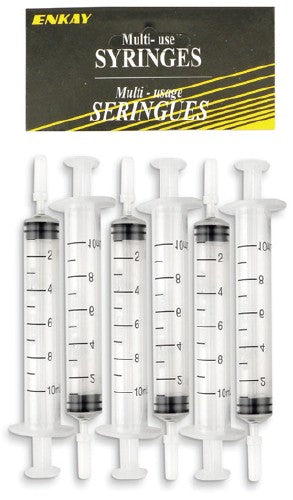 Enkay 80106 10ml Multi-Use Straight Tip Syringes (6) (Bagged)