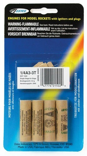 Estes 1502 1/4A3-3T Model Rocket Engines (4)