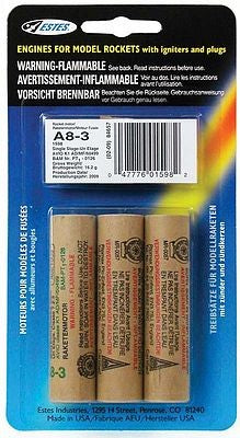 Estes 1598 A8-3 Model Rocket Engines (3)