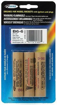 Estes 1607 B6-6 Model Rocket Engines (3)