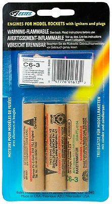 Estes 1613 C6-3 Model Rocket Engines (3)