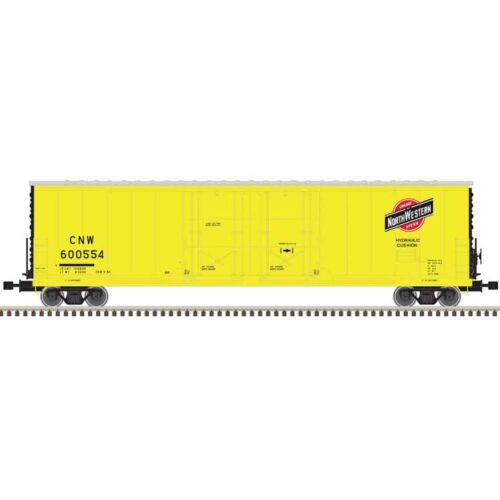 Atlas Model Railroad 50005199 N Scale Evans 53' Double Plug-Door Boxcar - Ready to Run - Master(R) -- Chicago & North Western 600554 (yellow, black)