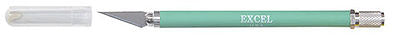 Excel Hobby 16022 All Scale K18 Grip-On Non-Roll Soft Handle Knife -- Green, Carded w/Safety Cap