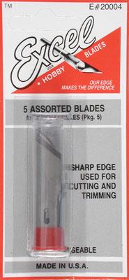 Excel Hobby 20004 All Scale Medium & Heavy Duty Replacement Blades (Fit K2, K5 & K6 Handles) -- Assorted Heavy Duty pkg(5) Carded