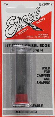 Excel Hobby 20017 All Scale Light Duty Replacement Blades (Fit K1, K3, K17, K18, K30 & K40 Handles) -- Small Chisel pkg(5) Carded