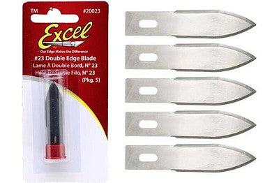 Excel Hobby 20023 All Scale Medium & Heavy Duty Replacement Blades (Fit K2, K5 & K6 Handles) -- Souble Edge Stripping pkg(5) Carded