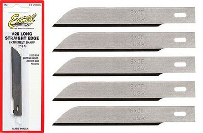 Excel Hobby 20026 All Scale Medium & Heavy Duty Replacement Blades (Fit K2, K5 & K6 Handles) -- Whittling pkg(5) Carded