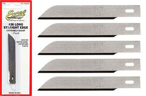 Excel Hobby 20026 All Scale Medium & Heavy Duty Replacement Blades (Fit K2, K5 & K6 Handles) -- Whittling pkg(5) Carded