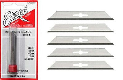 Excel Hobby 20080 All Scale Utility Blades -- Straight Edge pkg(5) Carded