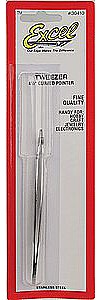 Excel Hobby 30410 All Scale Stainless Steel Tweezers -- 4-1/2" Curved Point, Carded