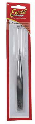 Excel Hobby 30419 All Scale Hollow Handle Fine Point Tweezers -- Polished Finish