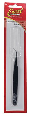 Excel Hobby 30423 All Scale Slanted Fine Point Tweezers -- Blue