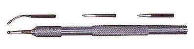 Excel Hobby 30605 All Scale Aluminum Handle Burnishing Set -- Carded, Comes w/4 Interchangeable Tips (1/32", 1/16", 1/8" & spoon)
