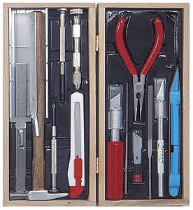Excel Hobby 44289 All Scale Deluxe Railroad Tool Set with Wooden Storage Box