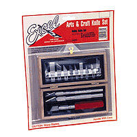 Excel Hobby 44382 All Scale Hobby Knife Set -- Wooden Box, Carded