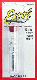 Excel Hobby 50074 .0225" (.572mm) Steel Twist Drill (12/Vial)